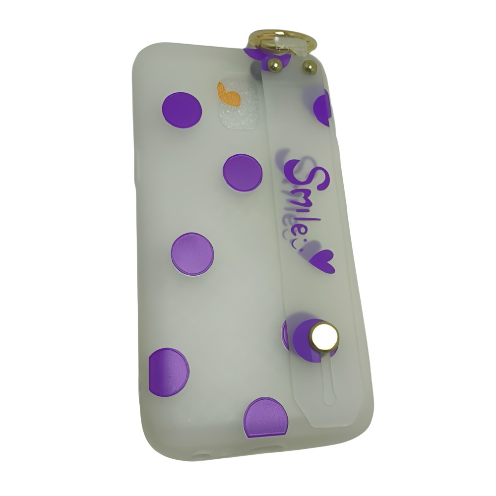 Capa de celular Galaxy J2 core bolinha roxa