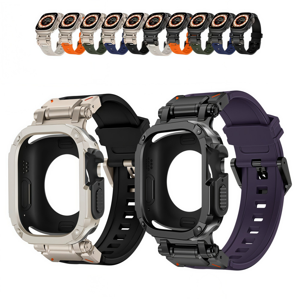 Pulseira De Esporte+2 Em 1 Silicone Bumper Capa Kit Para Apple Watch 10 11 46mm 