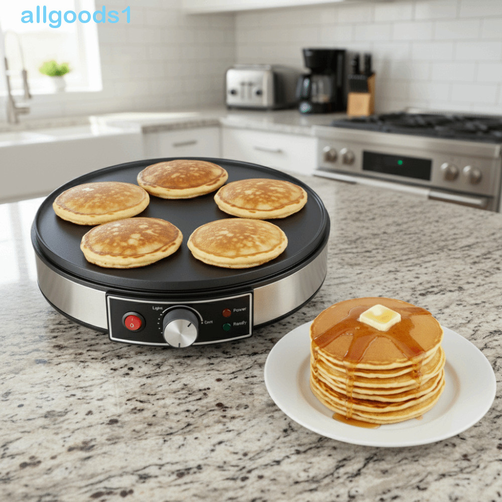 Máquina De Crepe Elétrica ALLGOODS , Panqueca Com Temperatura Ajustável De Tamanho Grande | Alumínio