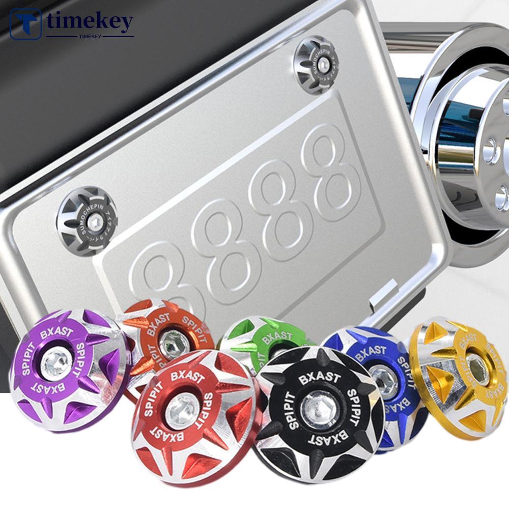TIMEKEY 1PC CNC 6MM Placa De Licença Da Motocicleta Parafuso Capa Escudo Buracos Scooter Acessórios Para Elétrica Parte