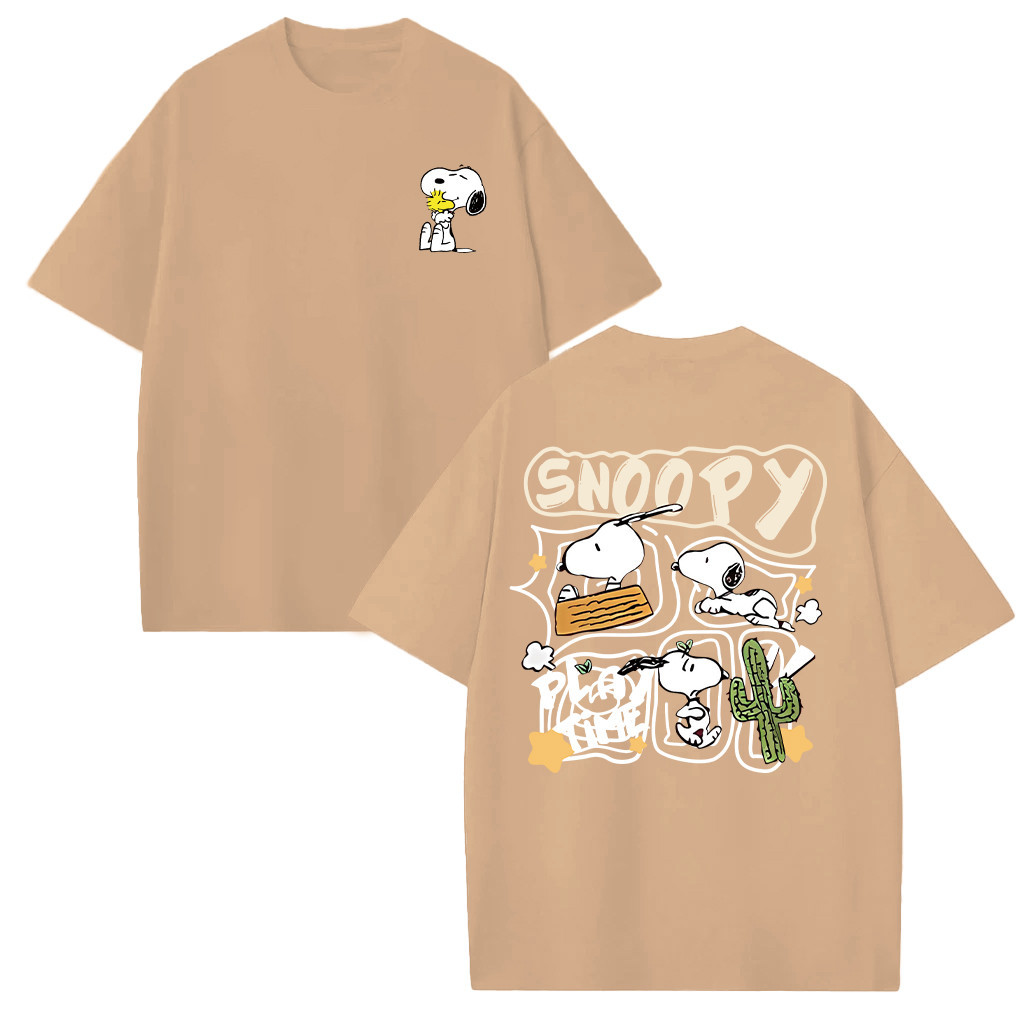 Camiseta Masculina Estampada Snoopy Play Time Camisa 100% Algodão Premium Confortável