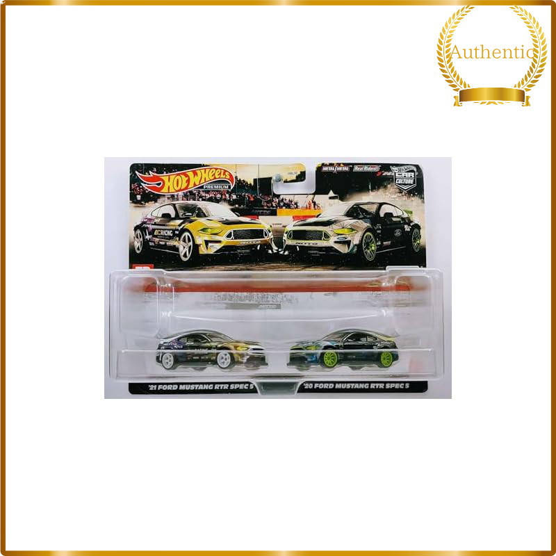 Hot Wheels Premium 2-Pack Ford Mustang RTR Spec 5 HCY71 1:64 Die-Cast Cars