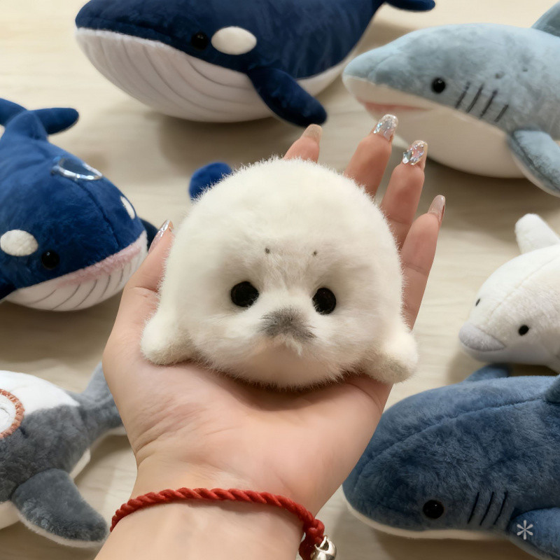 Brinquedo de Pelúcia Fofo de Foca - Pequena Foca, Chaveiro de Pelúcia Macio, Ideal para Presentear
