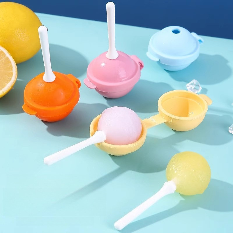 Molde de picolé de bandeja de cubos de gelo de Silicone, pacote de 4 peças, fabricante de pirulito em forma de planeta