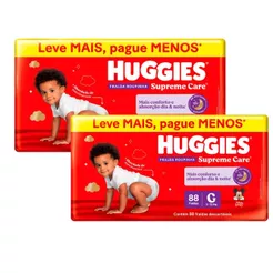 Kit 2 Fralda Huggies Pants Roupinha Proteção Acolchoada Tamanho G 88 Unidades Descartáveis