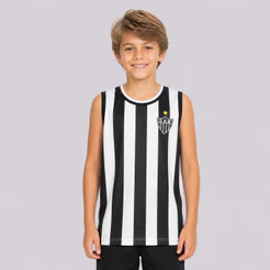 Regata Atlético Mineiro Flood Infantil Branca e Preta