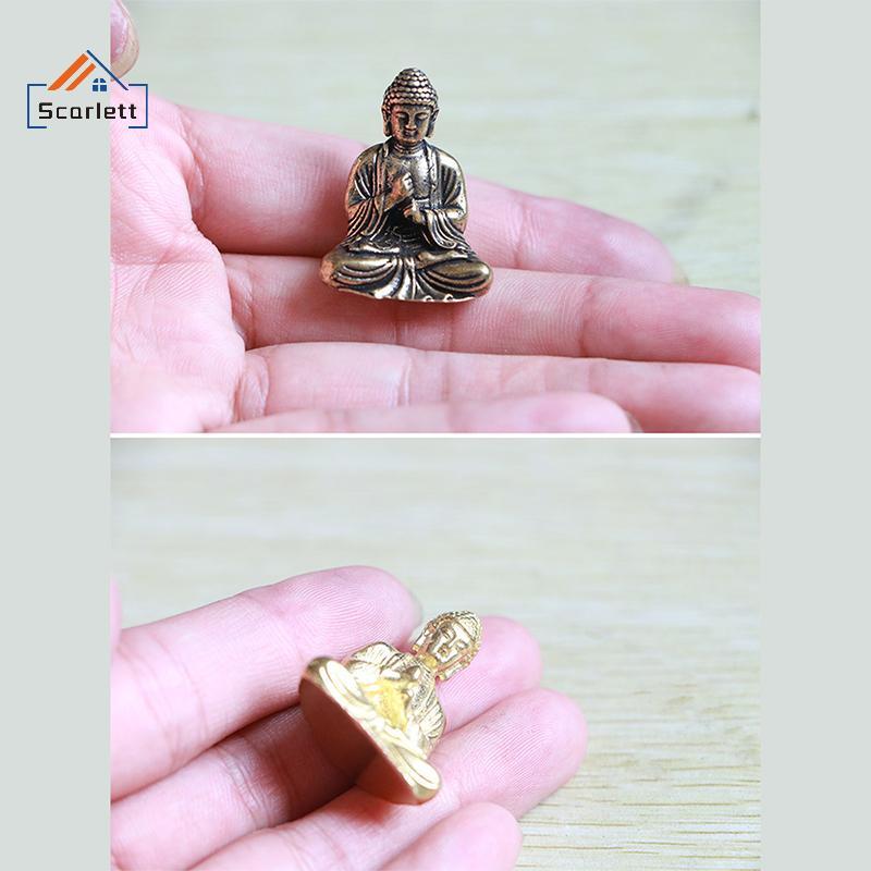 [Scarlett] Miniatura De Latão Puro shakyamuni Buda Decoração De Casa Estatueta Em [Preferencial]