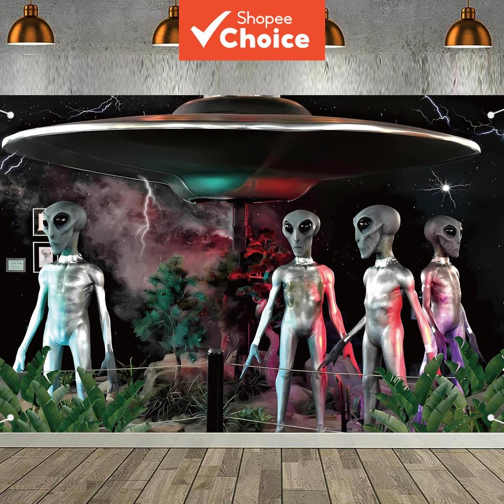 Cenário De Alienígena UFO-Fundo De Fotografia De Disco Voador-Artigos De Festa Temáticos De Ficção Científica De Nave Es