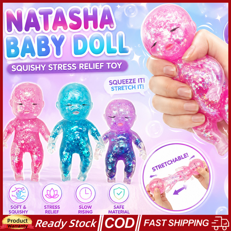 Natasha Needoh Squishy Baby Soft Stress Relief Toy , Maltose Translúcido Sensorial Anti Toys Recuperação Lenta Squeeze S