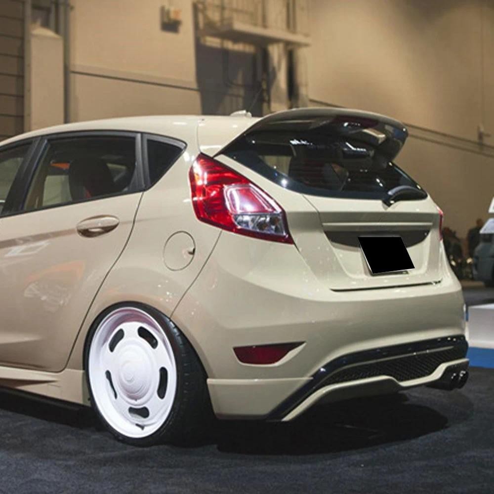 Tampa Do Porta-Malas Traseiro Spoiler Carro Para 2009-2015 Fiesta Preto Brilhante ABS Material Plástico Acessórios Peças
