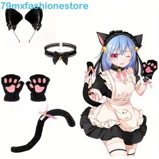 MXFASHIONESB Conjunto De Faixa De Cabeça Com Orelhas De Gato , Chapéu De Cosplay Jk Para Mulher Vestido De Halloween De 