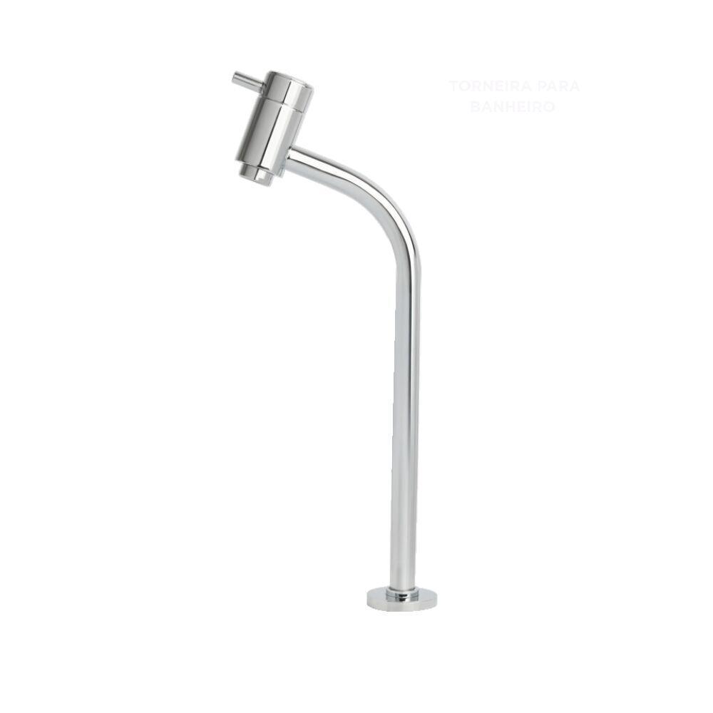 Torneira Para Banheiro De Mesa Bica Alta Curva Monocomando 1/2 Lyn Cromado Addra