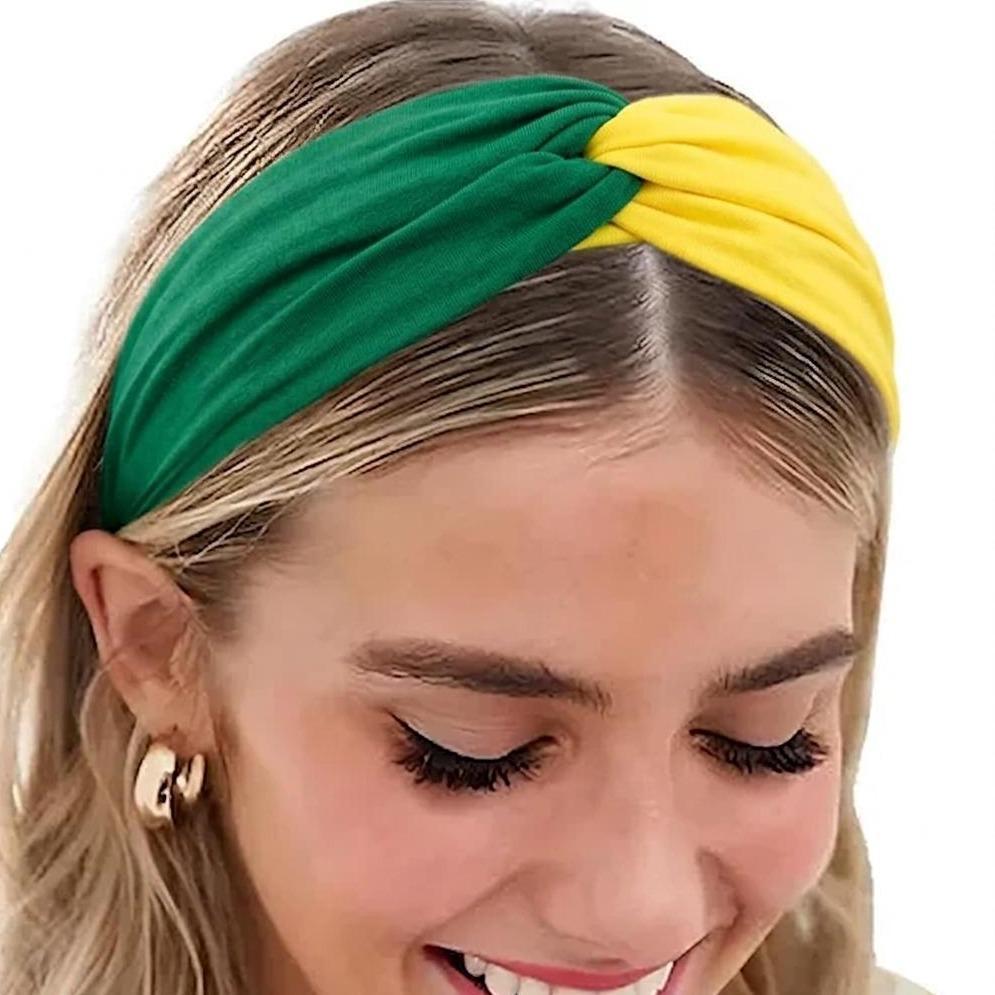 Turbante Faixa de Cabelo Brasil Seleção Brasileira Esportes Nó