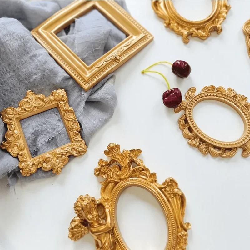Moda Europeia Presentes Criativos Estilo Vitoriano Retro Resina Mini Anjo Oval Pequeno Moldura De Foto Acessórios Posici