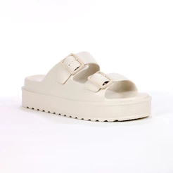 Chinelo Moleca Plataforma Injetado Off White - Feminino