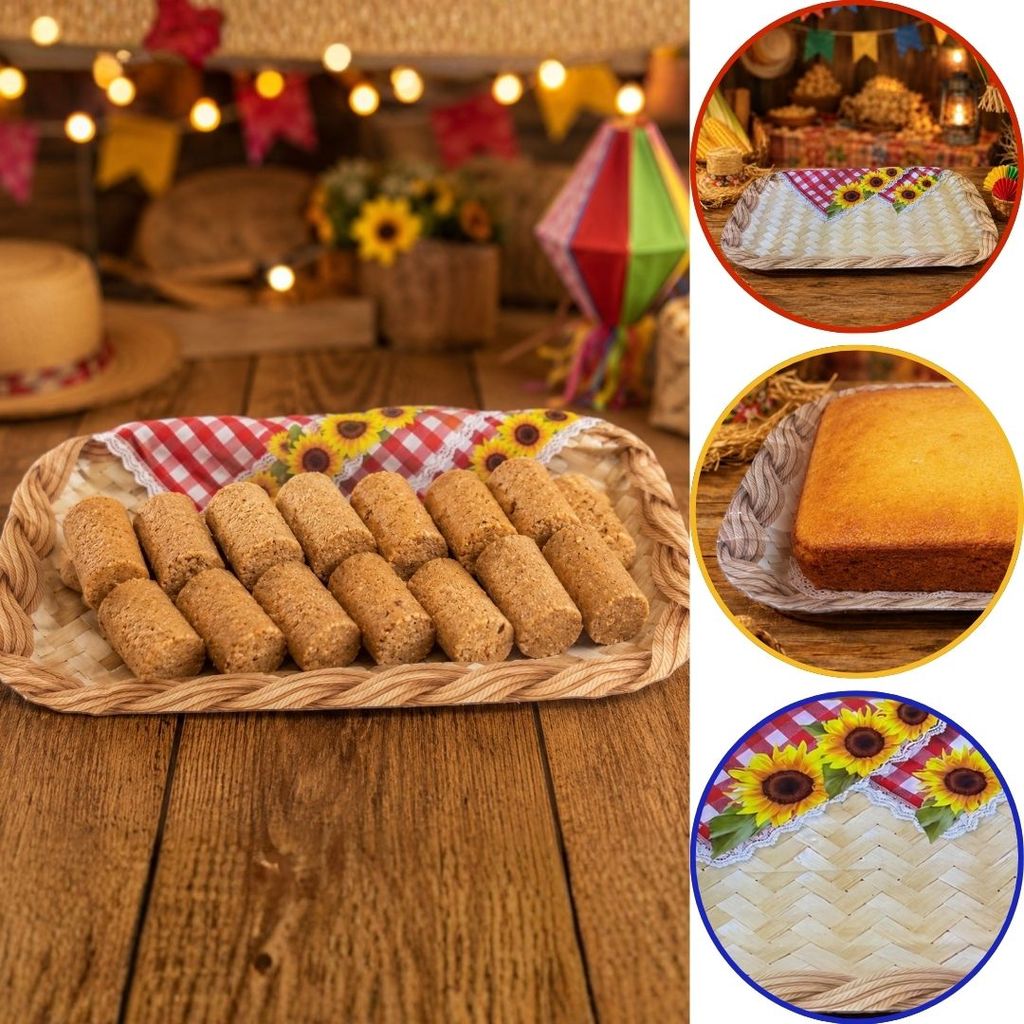 5~15 BANDEJAMESA FESTA JUNINA 20X33CM ARRAIA GIRASSOL (KX) 7130-34 (CHOCO)