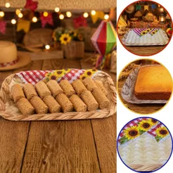 5~15 BANDEJAMESA FESTA JUNINA 20X33CM ARRAIA GIRASSOL (KX) 7130-34 (CHOCO)