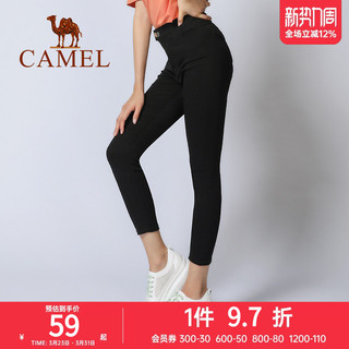 Camel Mulangma Series Leggings femininas cintura alta mais magro olhar elástico magro apertado Hip-Lifting calças todos