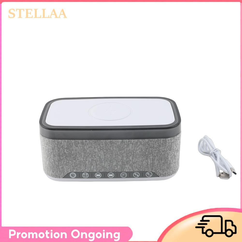 Stellaa Despertador Bluetooth Alto-falante Rádio regulável com carregamento sem fio de 15 W Luz noturna de 13 cores