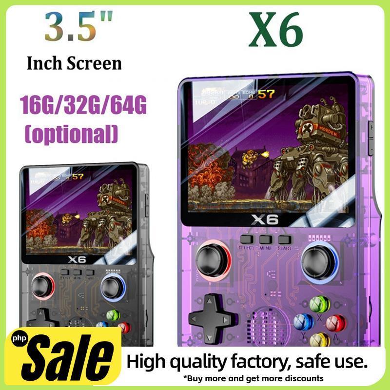 X6 Retro Game Console 3.5 Polegada IPS Tela Portátil Jogador De Jogo Suporte 11 Emuladores Presentes Do Miúdo