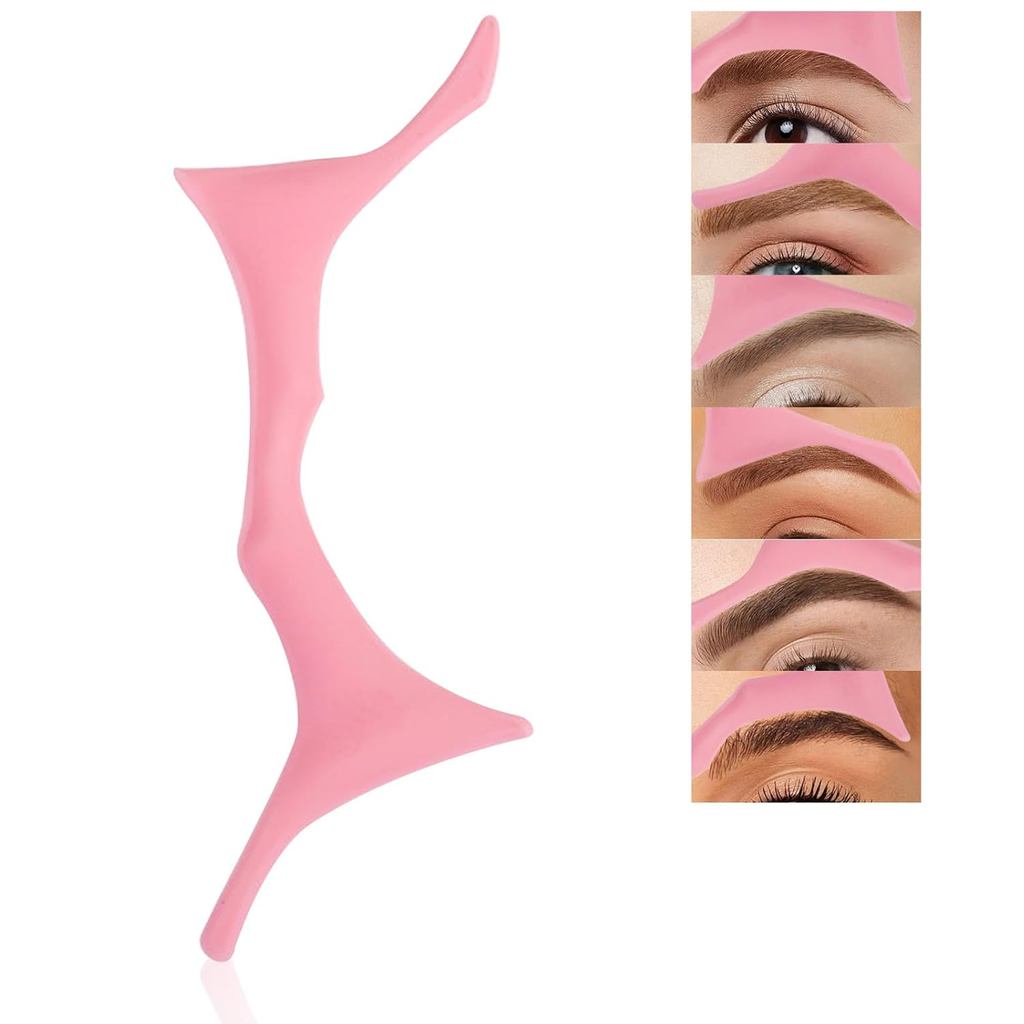 Molde de sobrancelha de silicone, 6 em 1, molde de sobrancelha reutilizável, 6 formatos de sobrancelha adequados para in