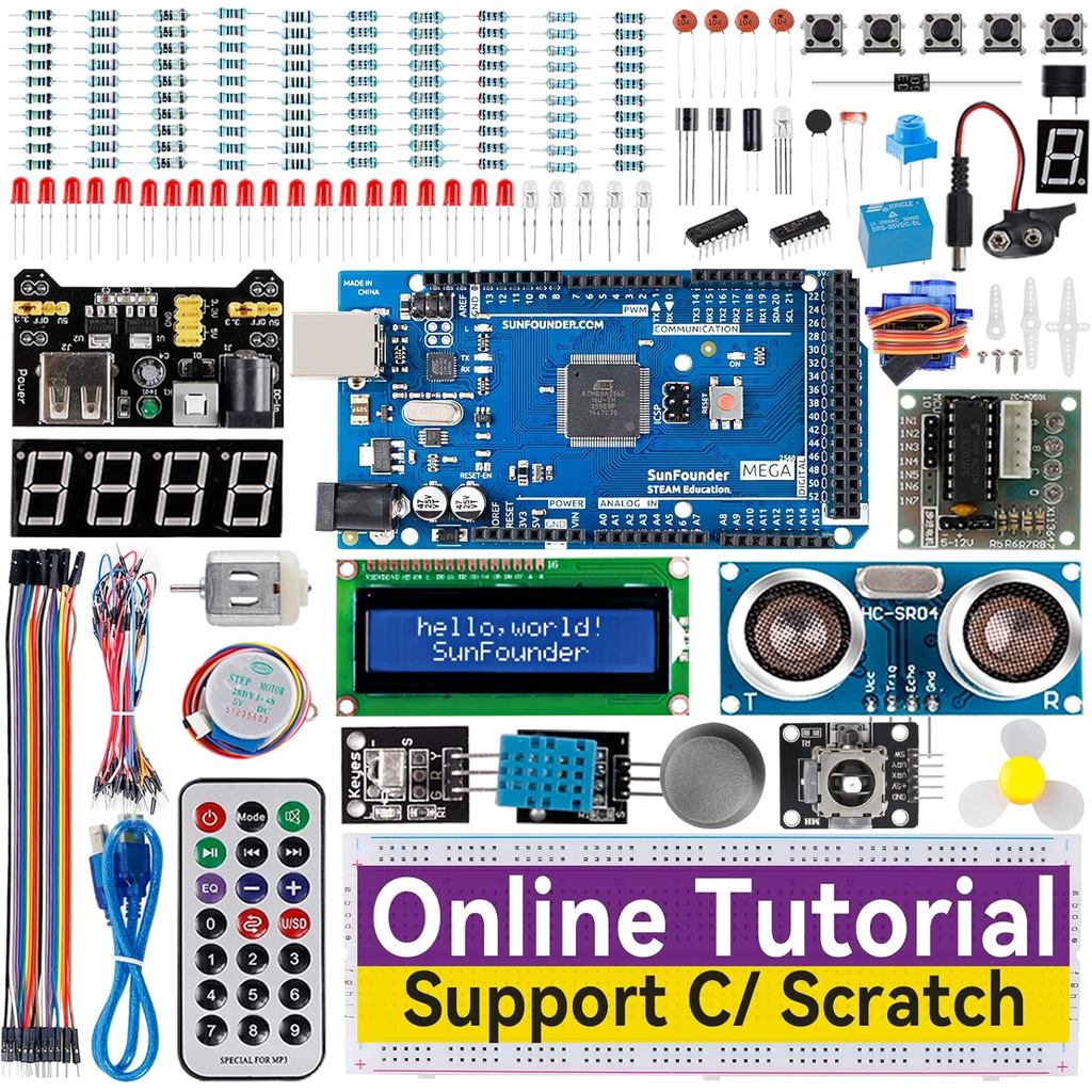 SunFounder O Kit de Projeto Inicial Mais Completo Compatível com Arduino IDE Mega 2560 R3 Mega328 Nano Mega2560, Program