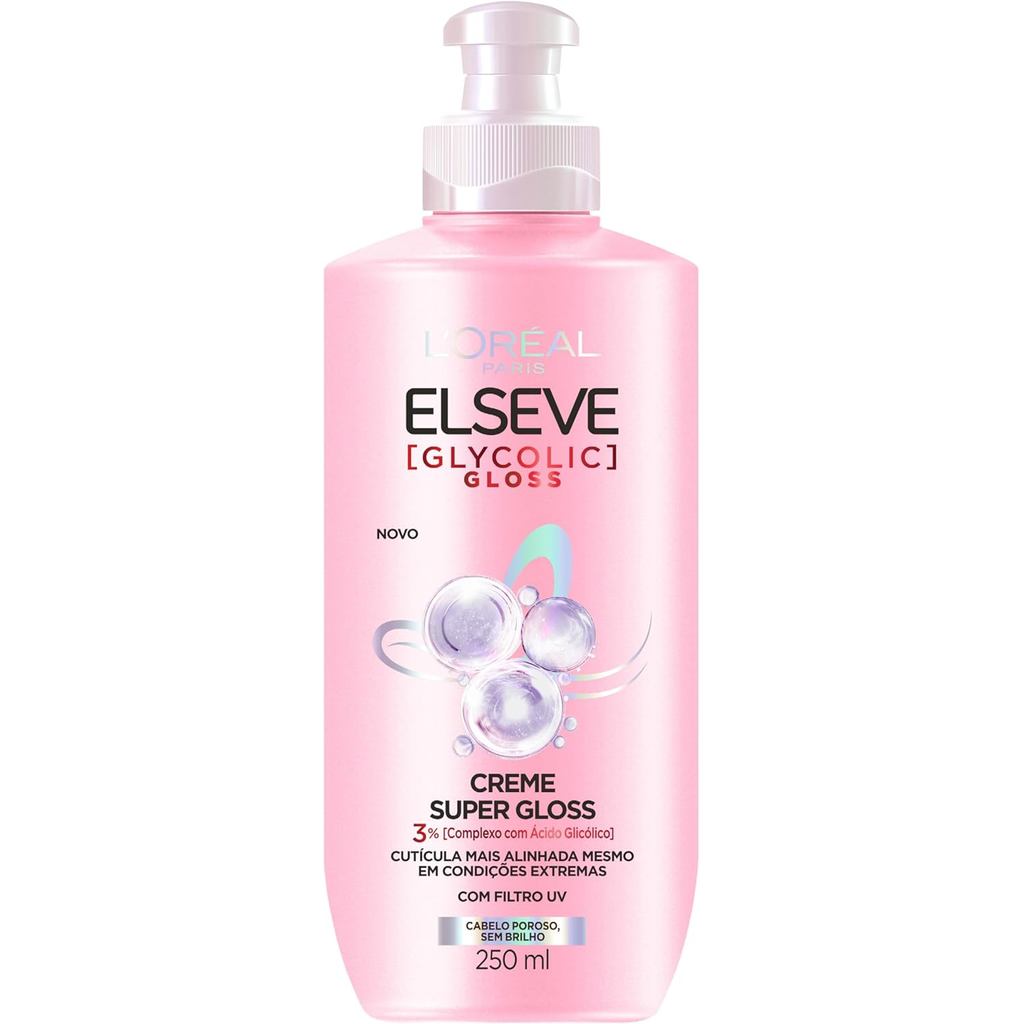 Creme Pentear Super Gloss LOréal Elseve Glycolic Gloss 250ml