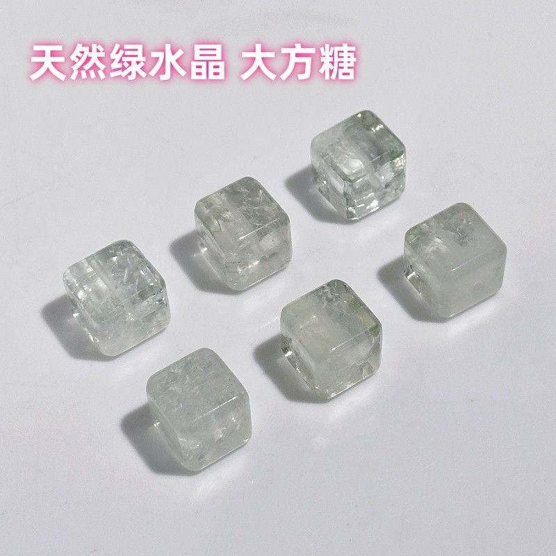 Puro Natural cristal verde cubo de açúcar acessórios artesanais diy Wenwan acessórios de moda pulseira jóias generoso aç