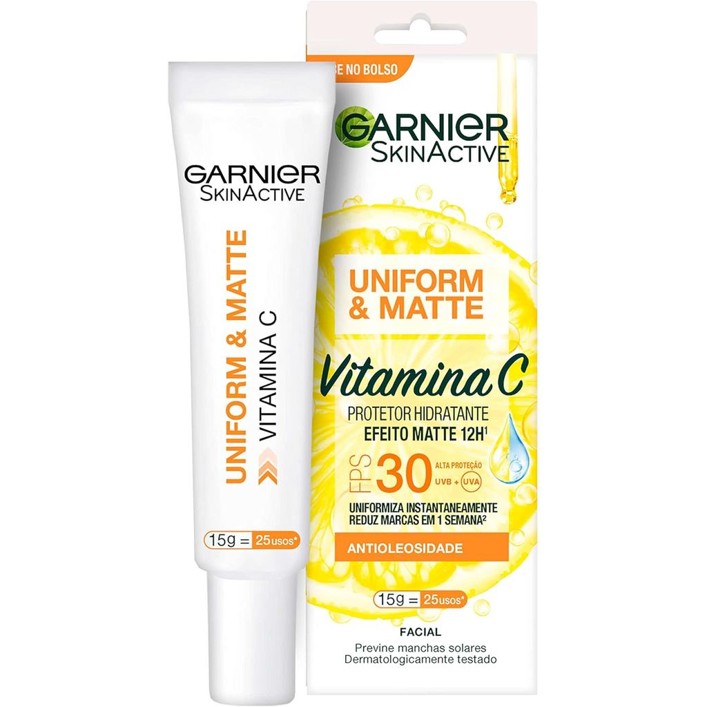 Protetor Hidratante Facial Garnier U&M Vitamina C FPS30 15g