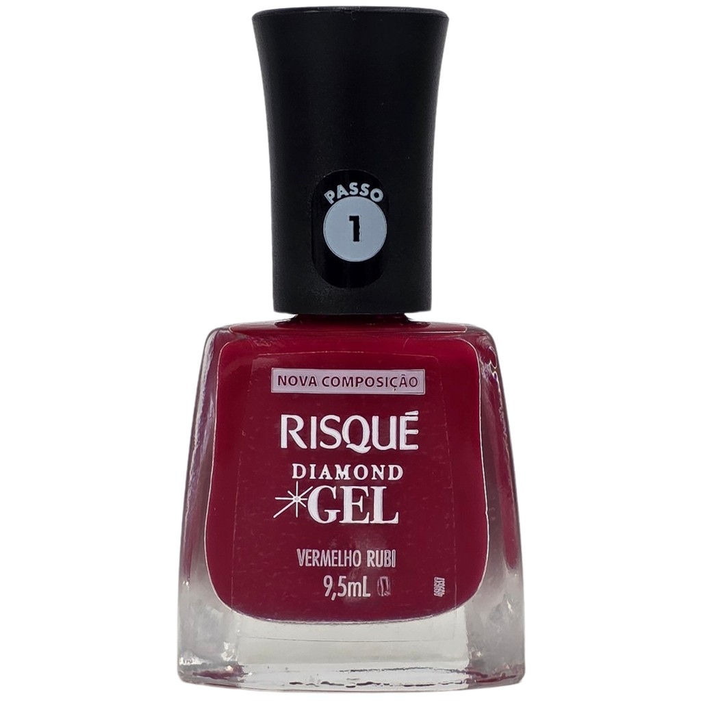 Esmalte Vermelho Rubi Diamond Gel Risque 9,5ml