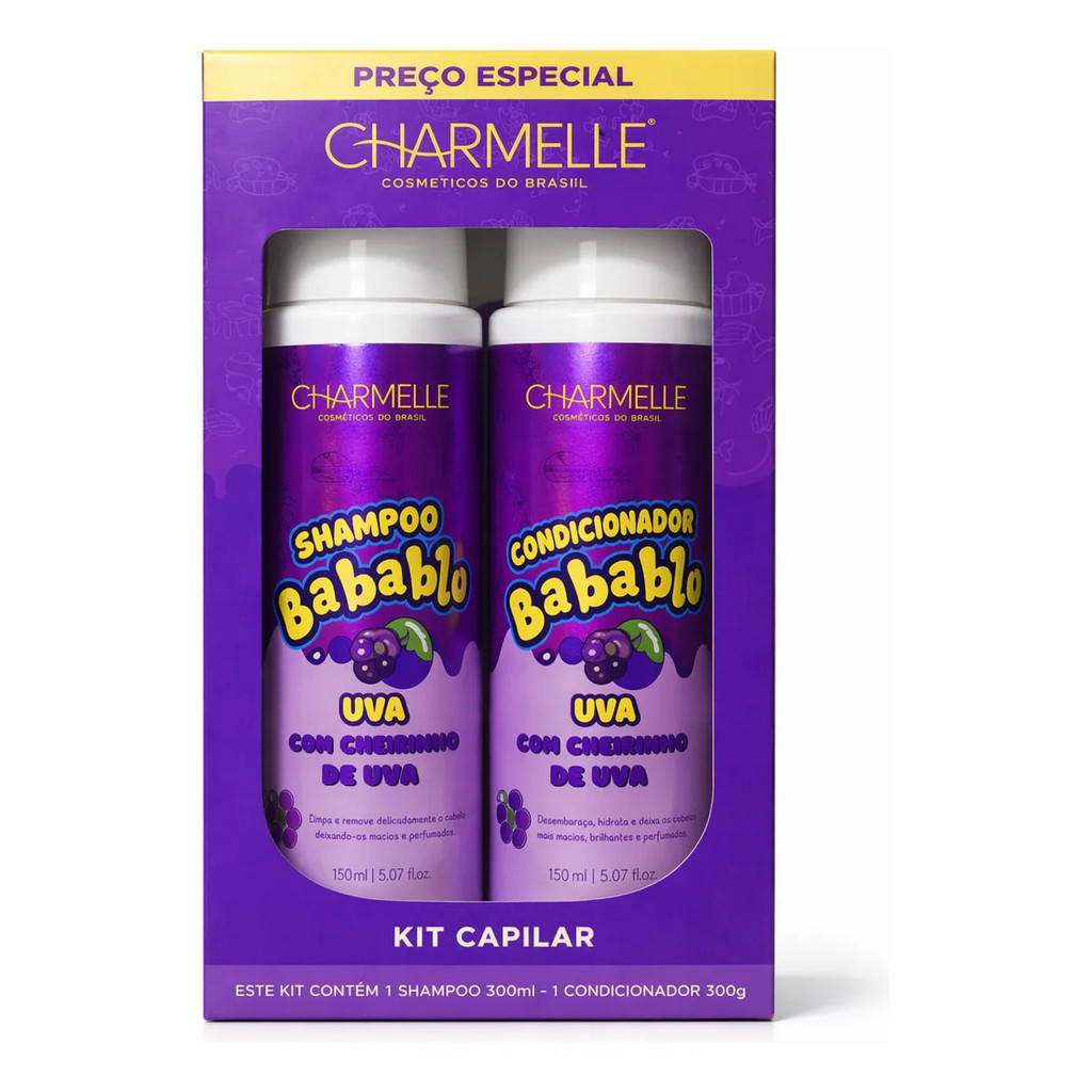 Kit 4 Shampoo E 4 Condicinadores BabaBlu Charmelle