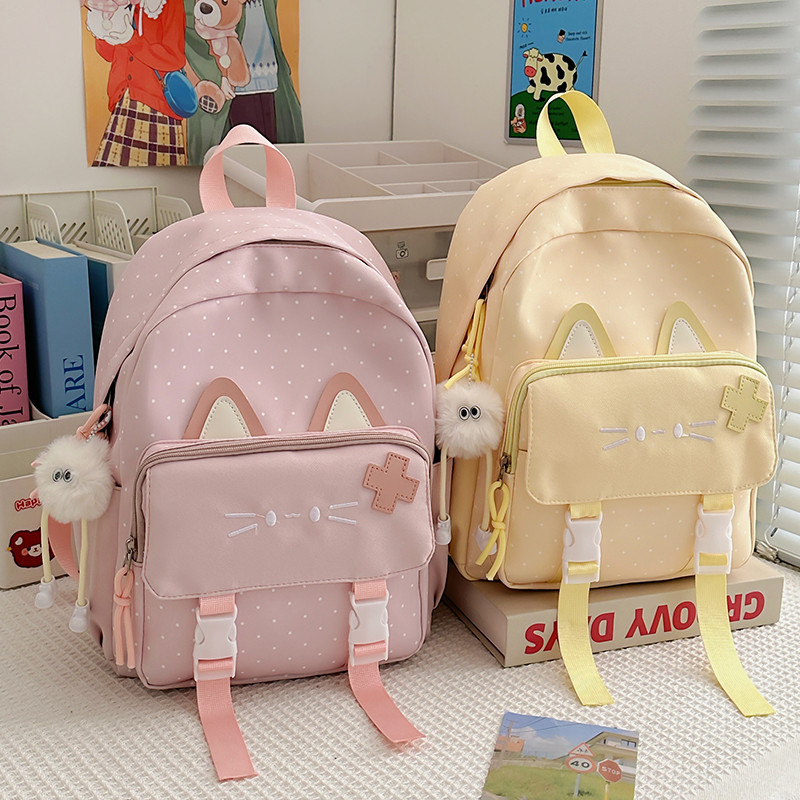 Mochila de gato fofa fofa para crianças, estudantes da escola primária, classe suplementar, bolsa escolar de alto valor,