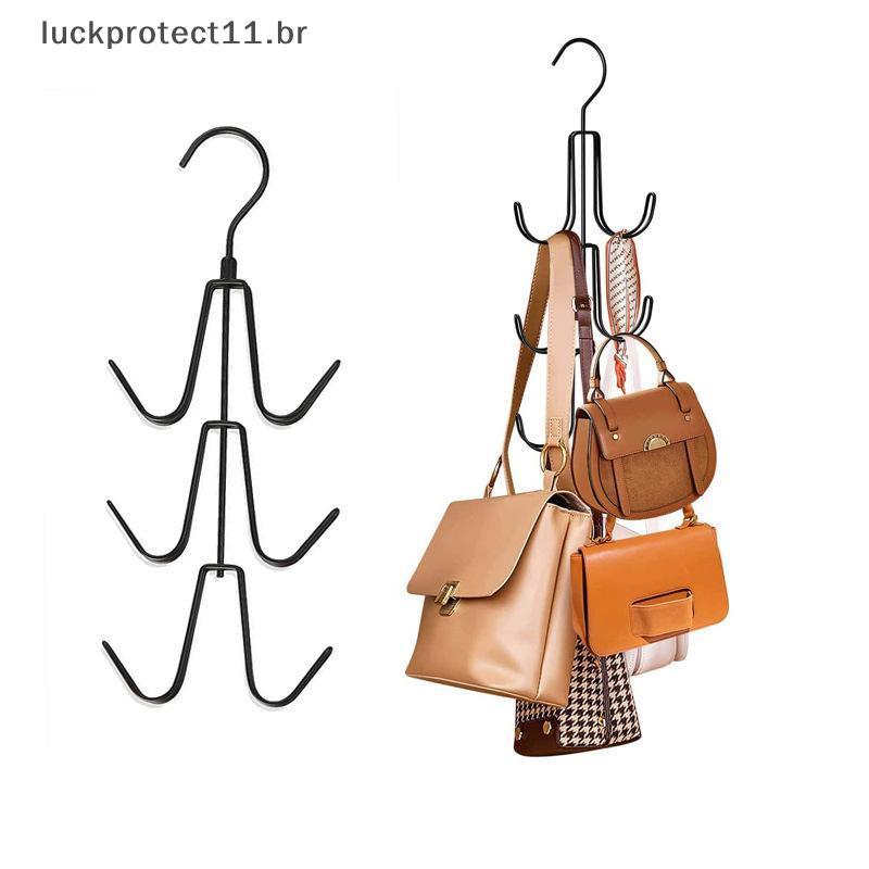 LTBR 1Pc Armário Bolsa Cabide Organizador Ganchos De Armazenamento De Metal Espaço-Economia Ra Guarda-Roupa Totes Saco S