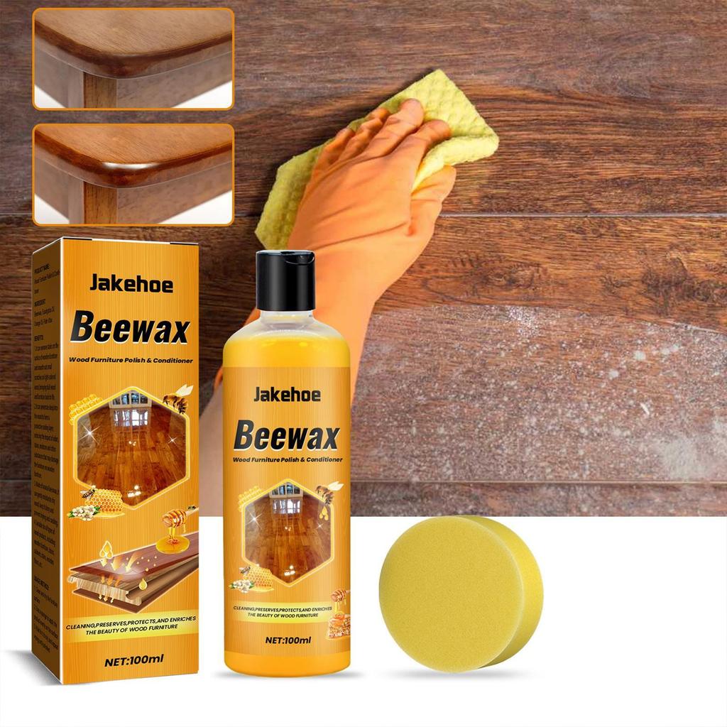 Cera De Abelha Para Móveis , Limpador De Piso De Madeira , E Esponja , 100ml , Polimento De lrnbr