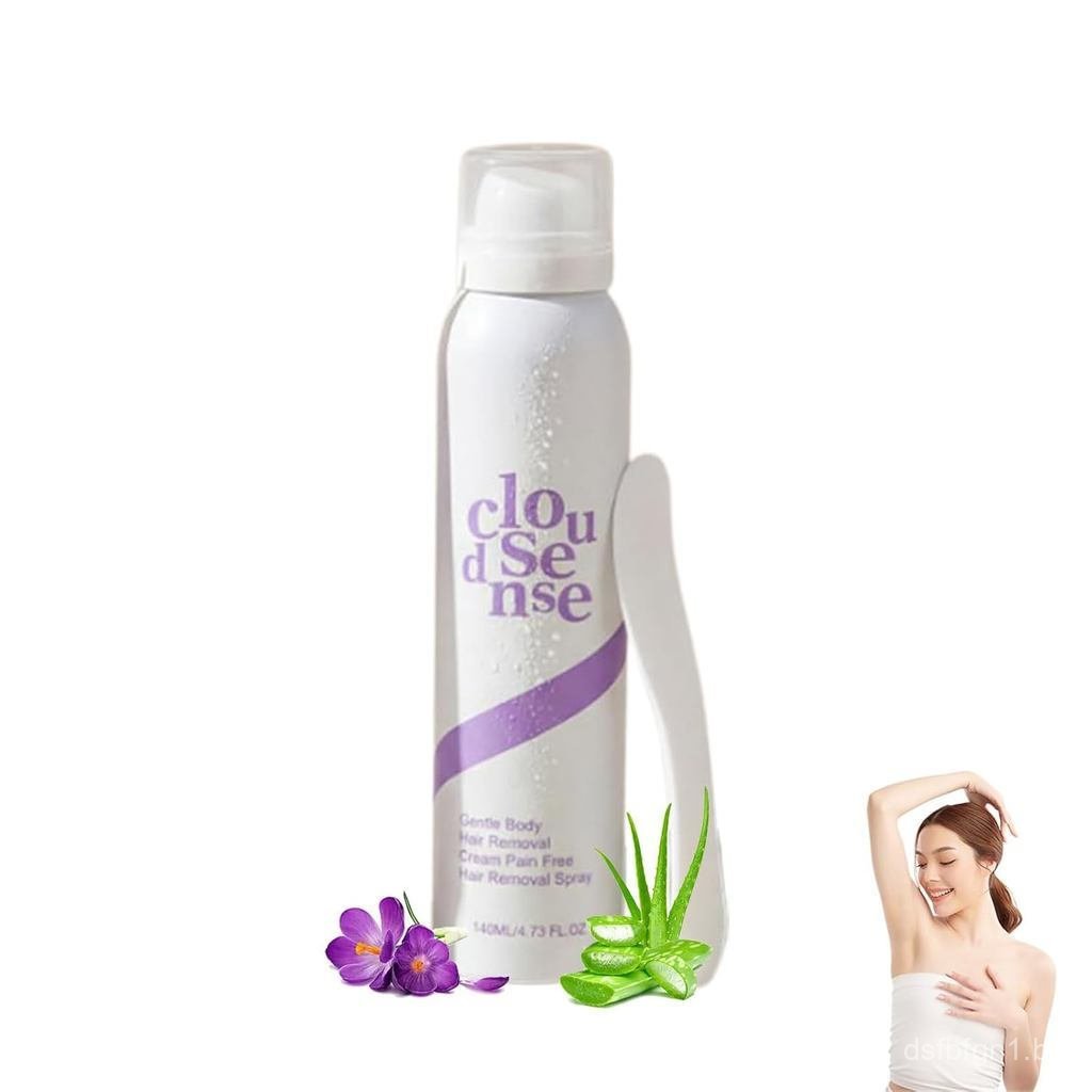 Spray Removedor de Pelos Indolor Cloud Sense para Pele Sensível, Spray Suave para Remoção de Pelos Cloud Sense, Adequado