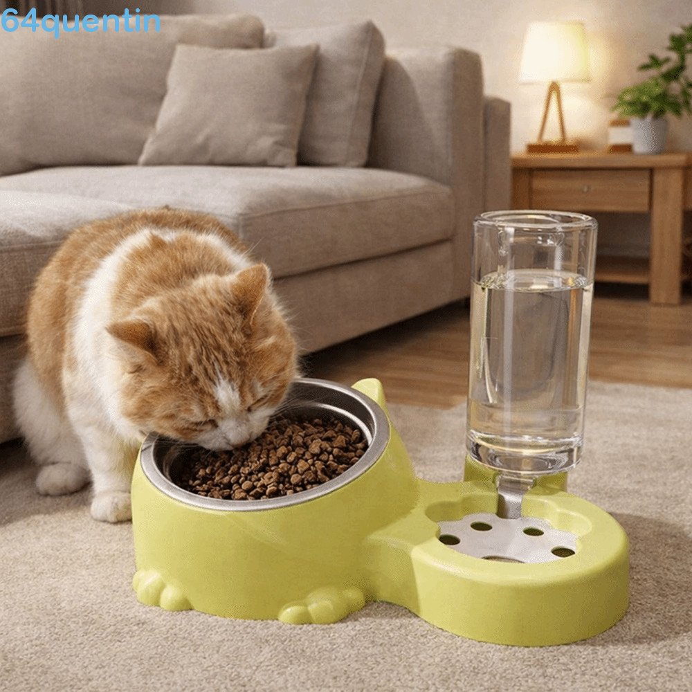 Alimentador Automático Para Animais De Estimação QUENTIN , Dispensador De Comida De Gato 2 Em 1 De Plástico Proteção Do 