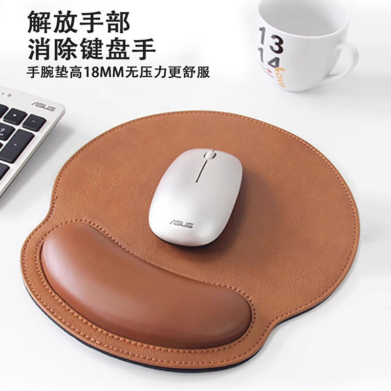 FTTOT Retro Simples Mouse Pad Almofada de Pulso de Couro Teclado de Computador Descanso de Mão Digitação Descanso de Pal