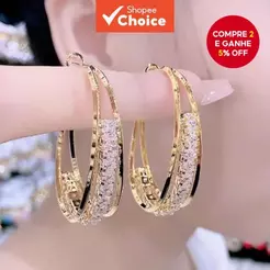 Brincos De Argola Luxuosos E Leves Para Mulheres , Presente Elegante O Dia Dos Namorados