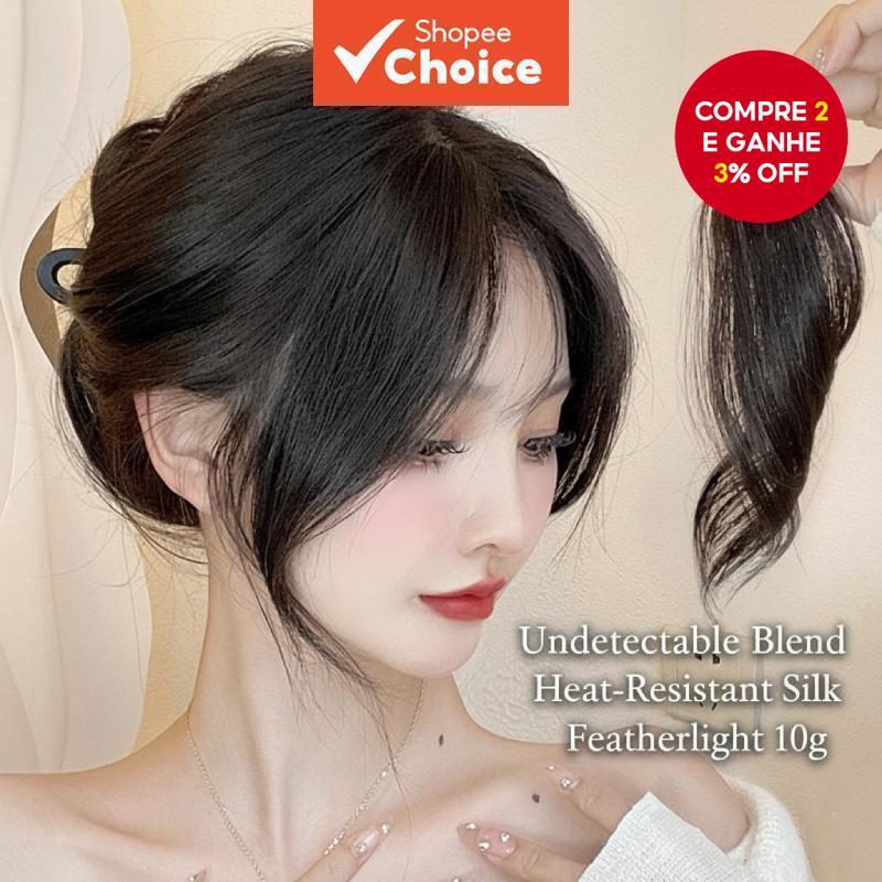 Bonito Franja Peruca Peça Invisível Sem Costura Extensão De Cabelo Clipe De Lateral Para Mulheres Primavera Moda Olhar