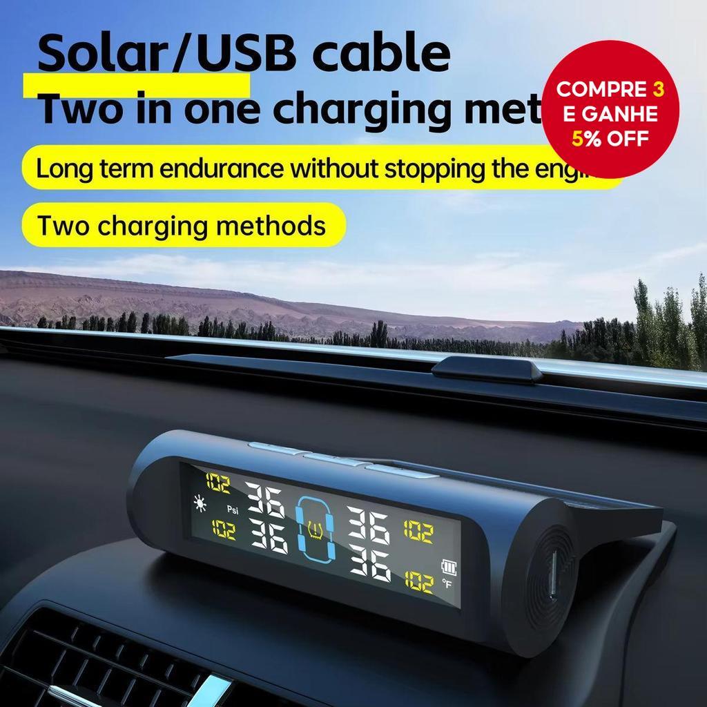  Phonepace 4 Sistema de Monitoramento de Pressão de Pneus para Carros Sensores Externos Alarme de Pressão dos Pneus