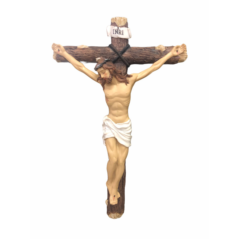 Jesus Crucificado Resina Importada Crucifixo Jesus Cristo na Cruz de Pendurar na Porta ou Parede