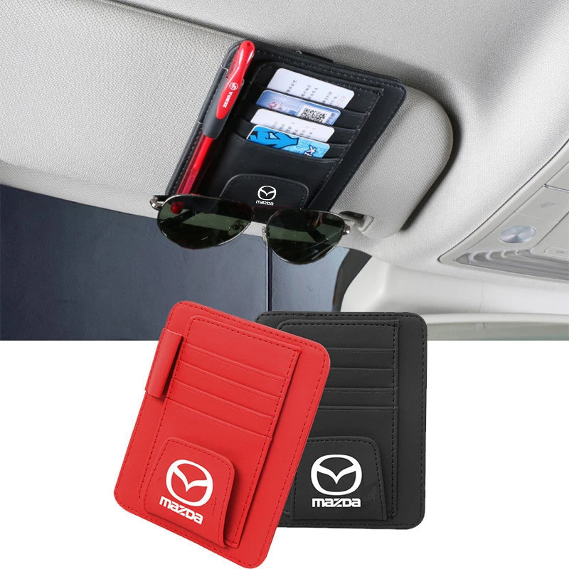 Bolsa de Armazenamento de Cartões para Quebra-Sol de Carro para Mazda 2 3 6 323 626 RX8 RX7 MX3 CX3 CX5 Atenza Protege A