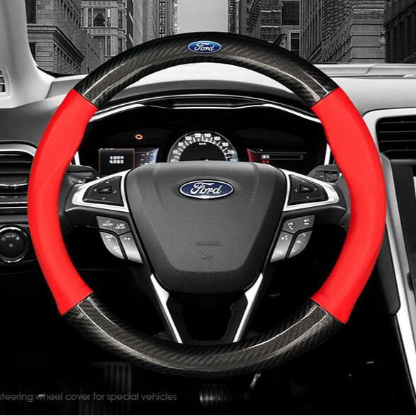Adequado para capa de volante Ford Mondeo, Wing, Tiger, Fox, Pioneer, Escape, capa de volante em fibra de carbono.