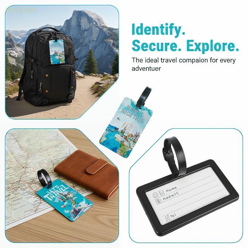 [WEI] Etiqueta De Bagagem De Viagem Estilo Minimalista À Prova De Arranhões Suporte De Endereço De Identificação De Mala