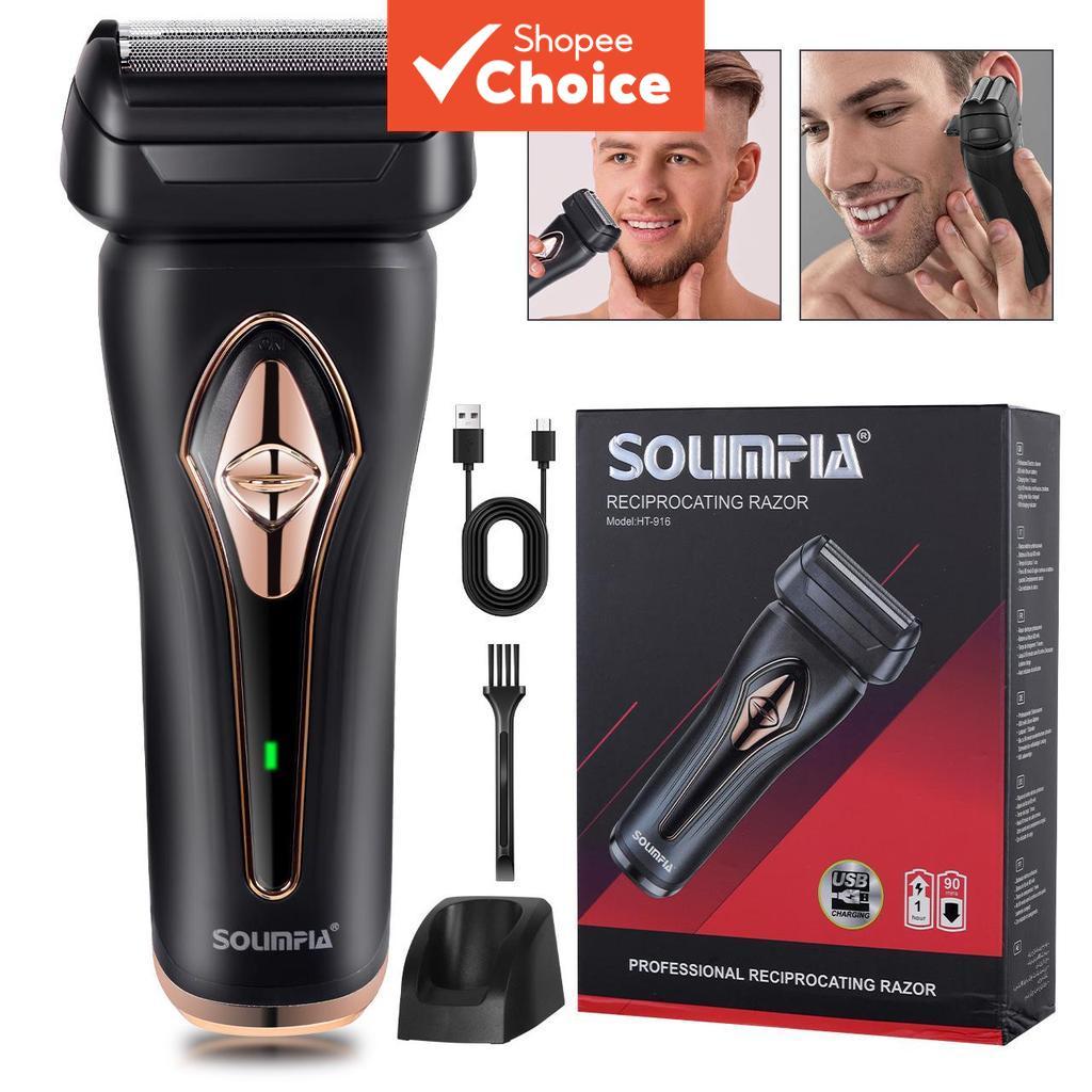 Hatteker Barbeador Masculino com Duas Cabeças, Barbeador de Barba com Lâmina Dupla, Máquina de Barbear Recíproca Ultra