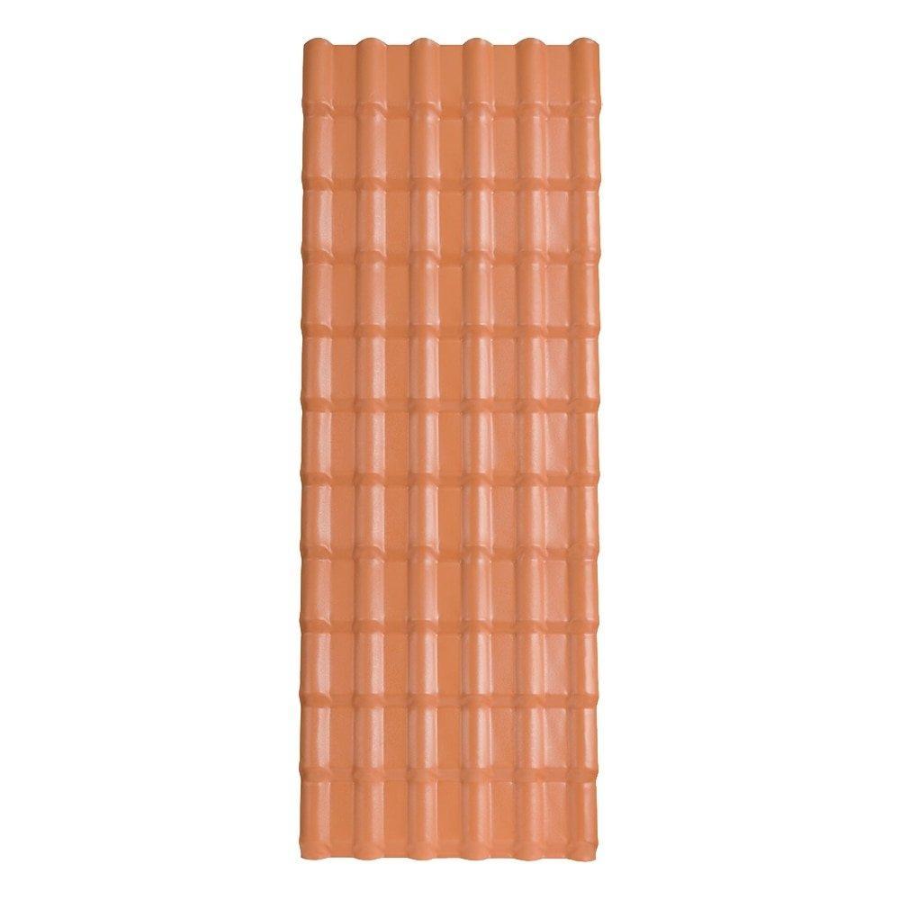 Kit com 15 Telhas PVC Plan Afort Terracota 2,42x0,88m 6 Ondas — imagem 2 de 2