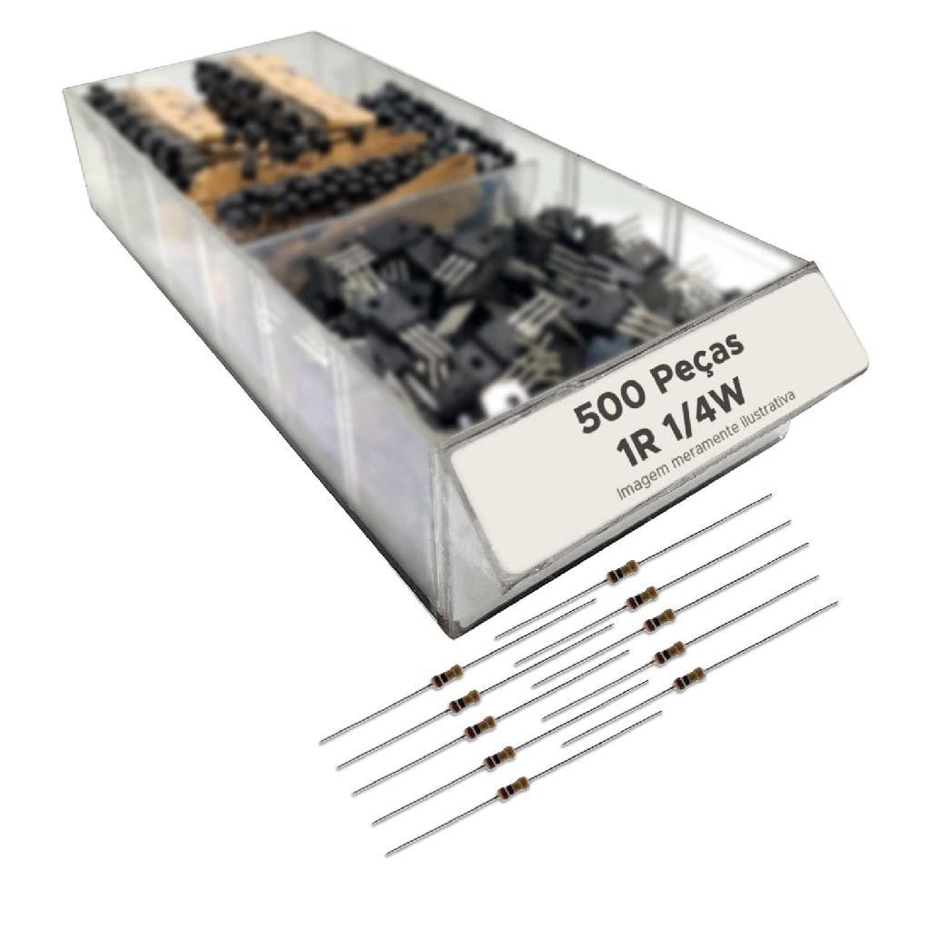 500x Resistor 1 Ohm 1/4W Película de Carbono CR25 - ChipSCE