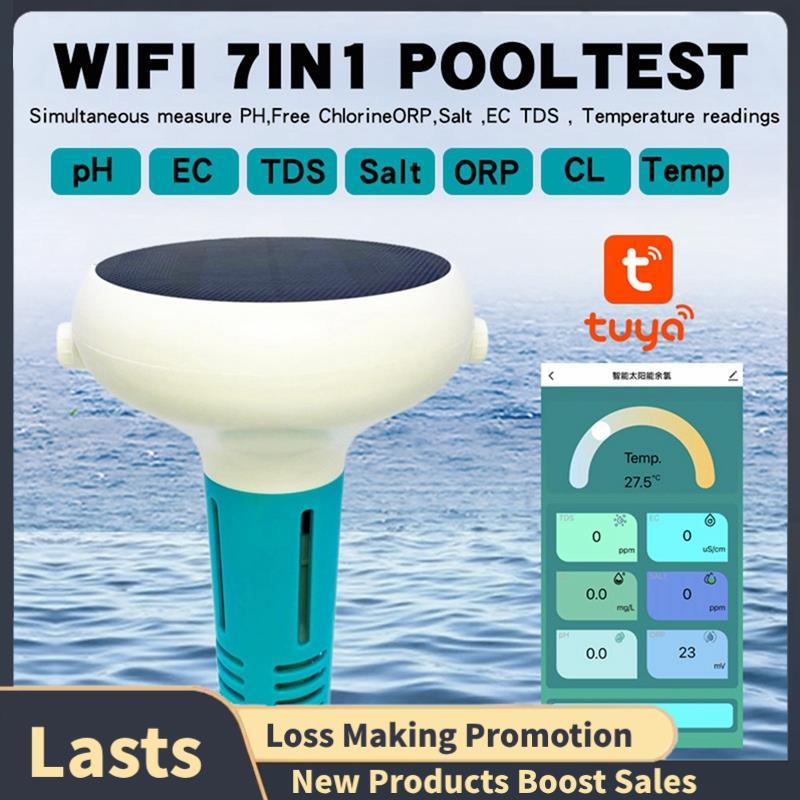 Testador De Qualidade Da Água Sete Em Um , Medidor Inteligente De Cloro Para Piscina , Temperatura De PH/ORP/EC/TDS