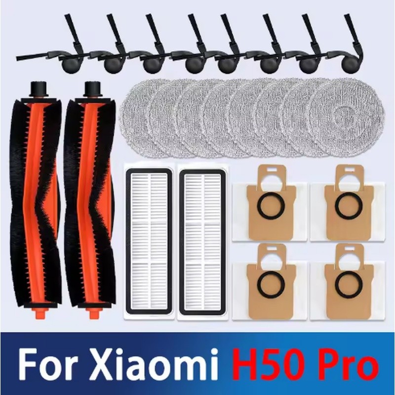 Para Xiaomi H50 PRO/OV42GL Robô Aspirador De Pó Acessórios Escova Lateral Principal Mop Pano Filtro Saco Peças Reposição