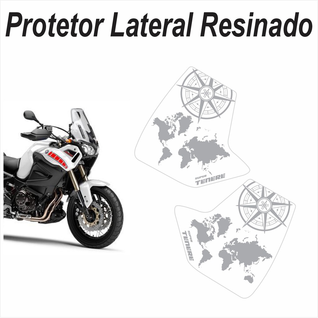 Adesivo Protetor Lateral do Tanque Resinado 3d para Moto Yamaha Super Tenere 1200 do ano 2011 a 2020